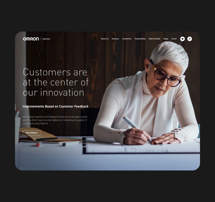 Customers at the center of our innovation image from Omron's website