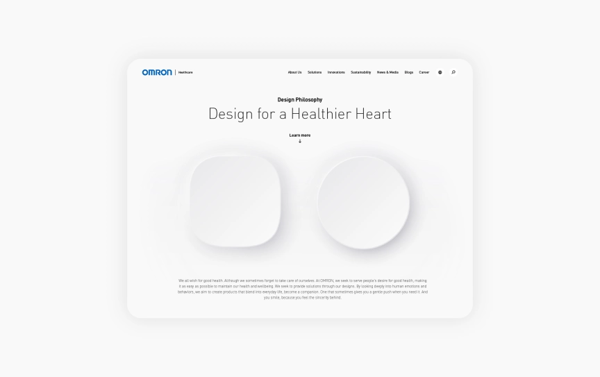 Omron's design philosophy page on their website