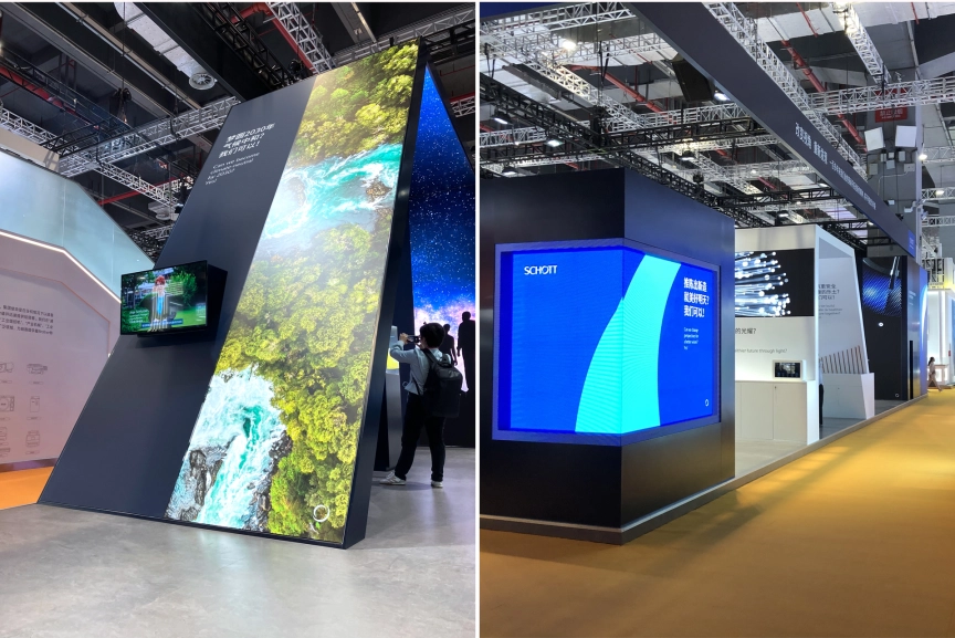 Booth elements created for Schott for their event booth in China at CIIE, created by Lampyon